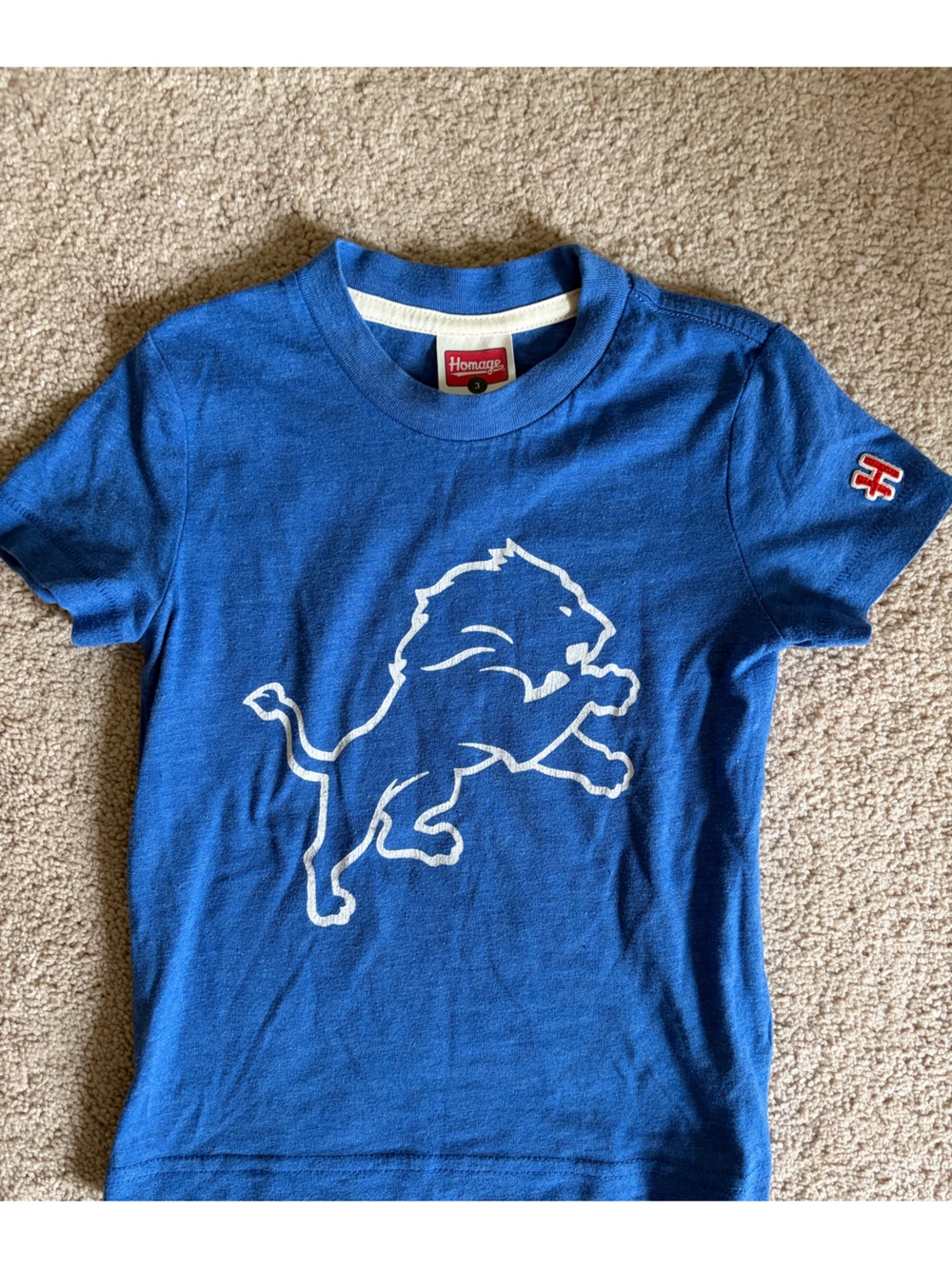 HOMAGE Royal Blue Kids Detroit Lions Graphic Tee